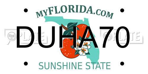 DUHA70 Florida License Plate