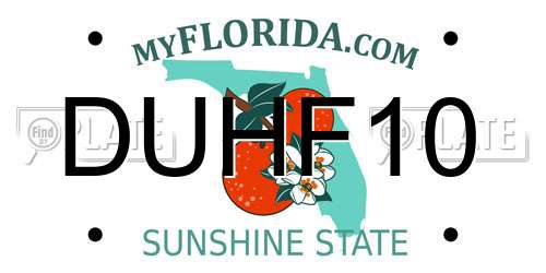 DUHF10 Florida License Plate