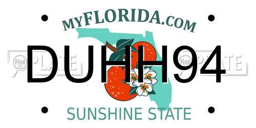DUHH94 Florida License Plate
