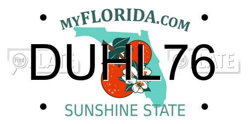 DUHL76 Florida License Plate