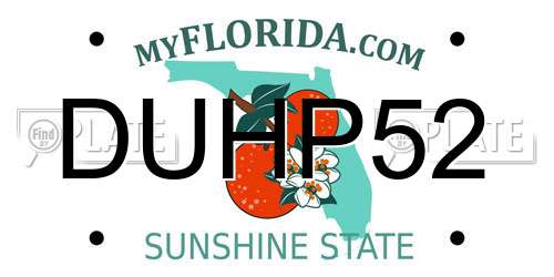 DUHP52 Florida License Plate