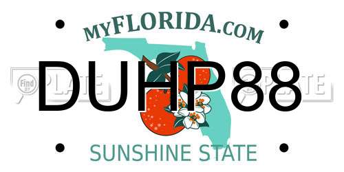 DUHP88 Florida License Plate