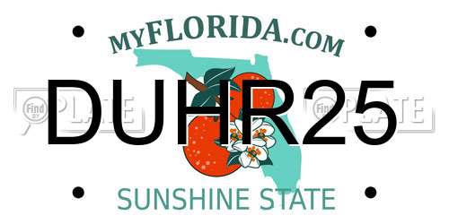 DUHR25 Florida License Plate