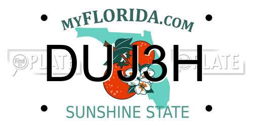 DUJ3H Florida License Plate