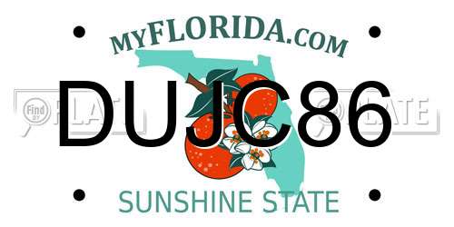 DUJC86 Florida License Plate