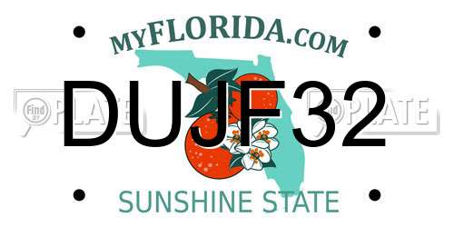 DUJF32 Florida License Plate