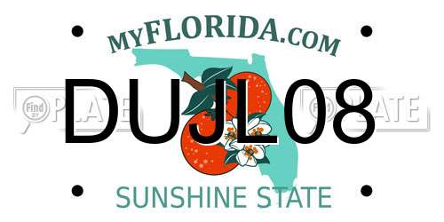 DUJL08 Florida License Plate
