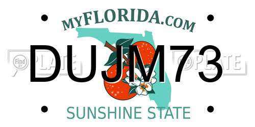 DUJM73 Florida License Plate
