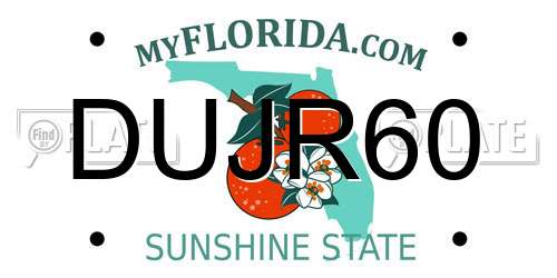 DUJR60 Florida License Plate