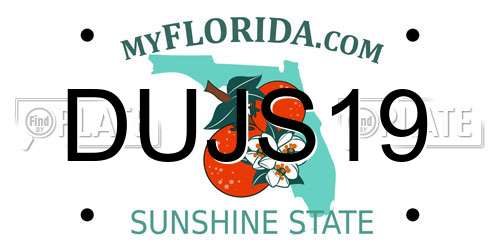 DUJS19 Florida License Plate