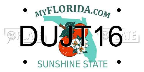 DUJT16 Florida License Plate