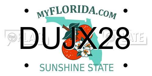 DUJX28 Florida License Plate