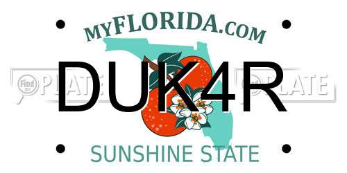 DUK4R Florida License Plate