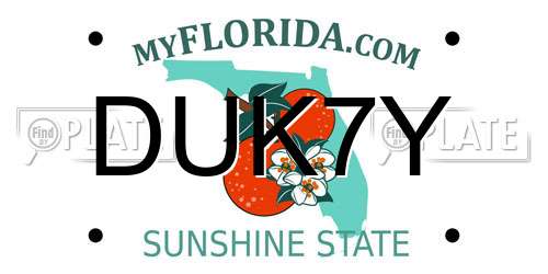 DUK7Y Florida License Plate