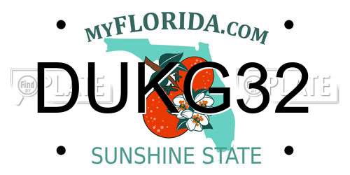 DUKG32 Florida License Plate