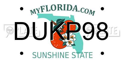 DUKP98 Florida License Plate