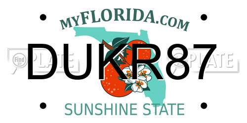 DUKR87 Florida License Plate