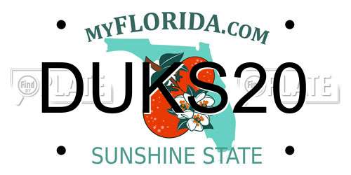 DUKS20 Florida License Plate