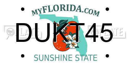 DUKT45 Florida License Plate