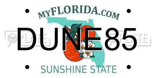 DUNE85 Florida License Plate