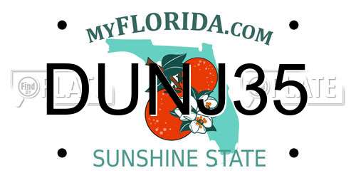 DUNJ35 Florida License Plate