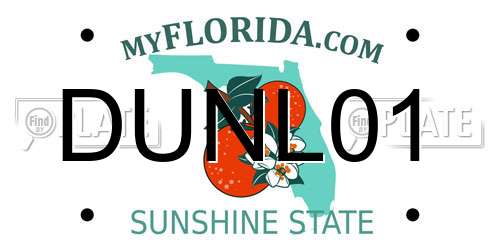 DUNL01 Florida License Plate