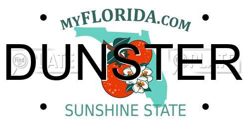 DUNSTER Florida License Plate