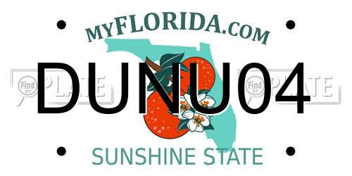 DUNU04 Florida License Plate