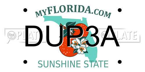 DUP3A Florida License Plate