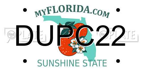 DUPC22 Florida License Plate