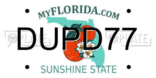 DUPD77 Florida License Plate