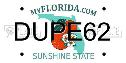 DUPE62 Florida License Plate