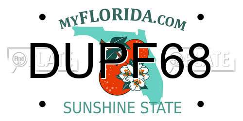 DUPF68 Florida License Plate