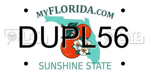 DUPL56 Florida License Plate