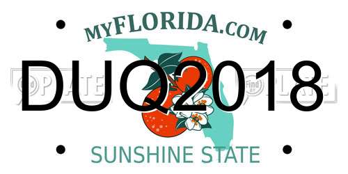 DUQ2018 Florida License Plate