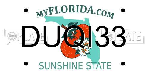 DUQI33 Florida License Plate
