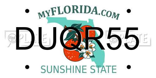 DUQR55 Florida License Plate