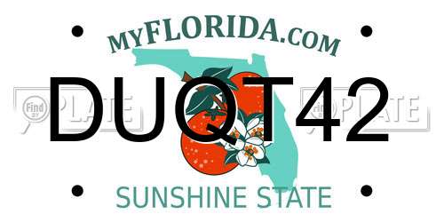 DUQT42 Florida License Plate
