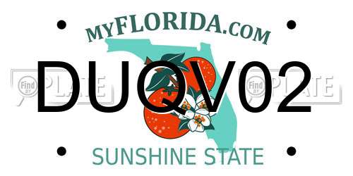 DUQV02 Florida License Plate