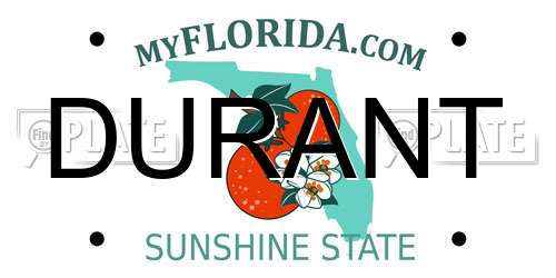 DURANT Florida License Plate