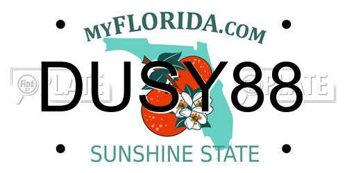 DUSY88 Florida License Plate
