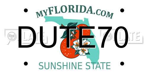 DUTE70 Florida License Plate