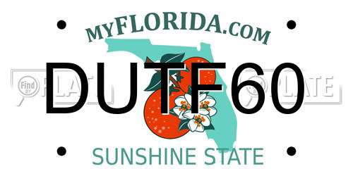DUTF60 Florida License Plate