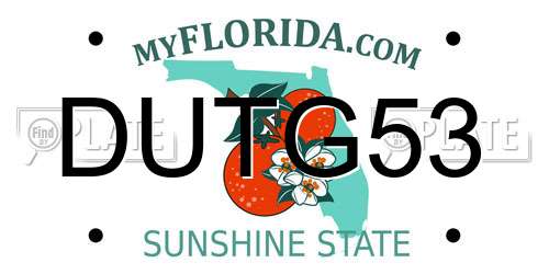 DUTG53 Florida License Plate