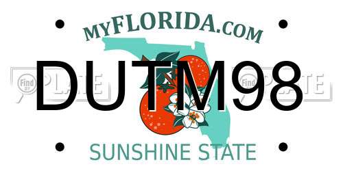 DUTM98 Florida License Plate