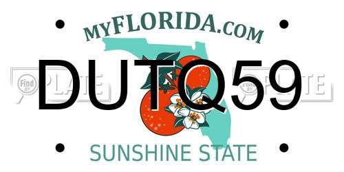 DUTQ59 Florida License Plate
