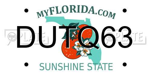 DUTQ63 Florida License Plate