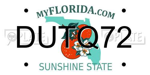 DUTQ72 Florida License Plate