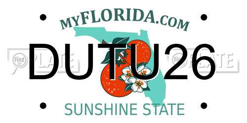 DUTU26 Florida License Plate
