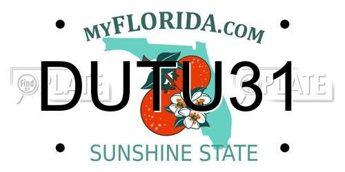DUTU31 Florida License Plate